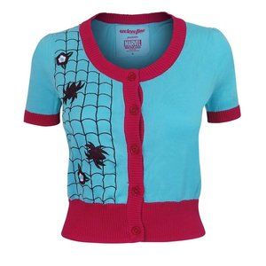 Spider-Gwen Women's Vintage Cardigan Rockabilly  L